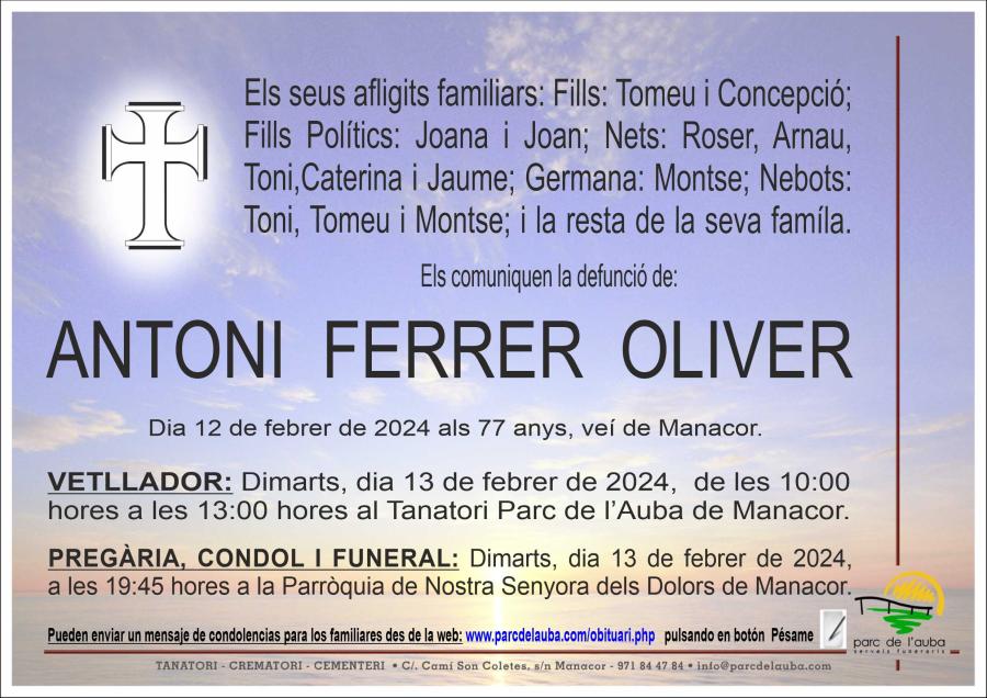 ANTONI FERRER OLIVER