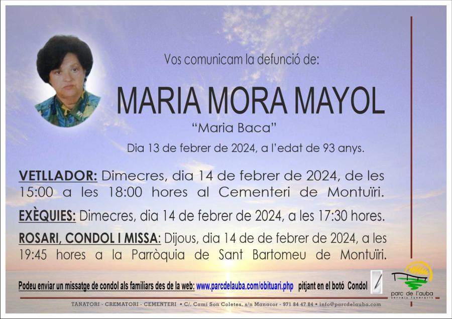 MARIA MORA  MAYOL