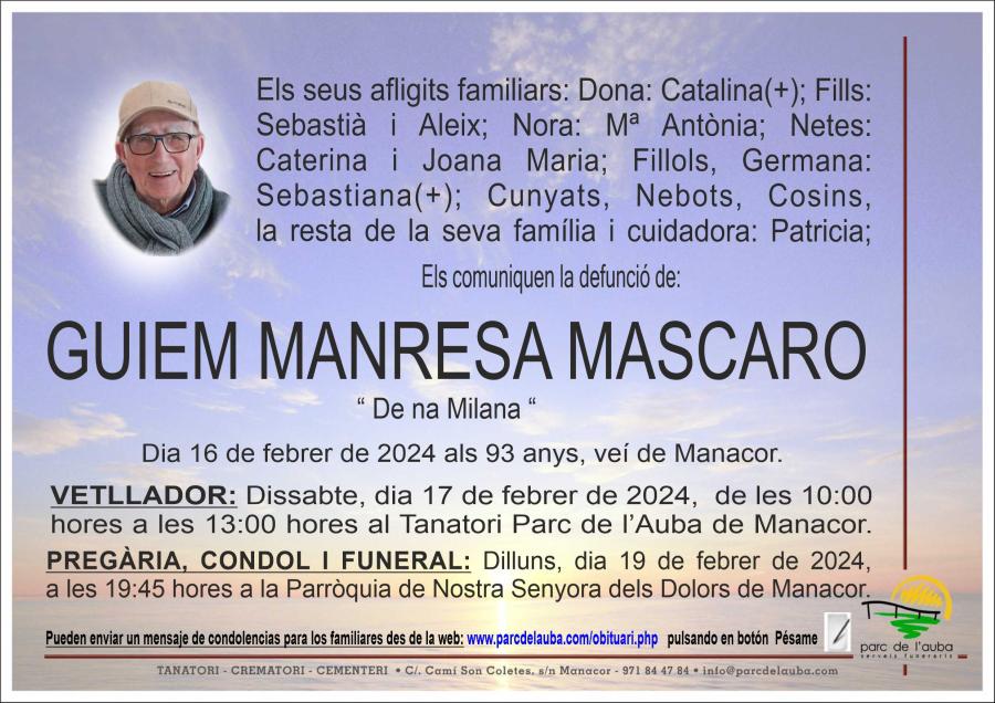 GUIEM MANRESA MASCARO
