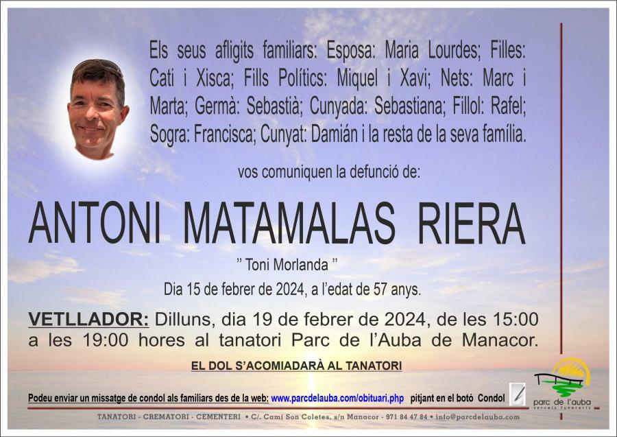 ANTONI MATAMALAS RIERA