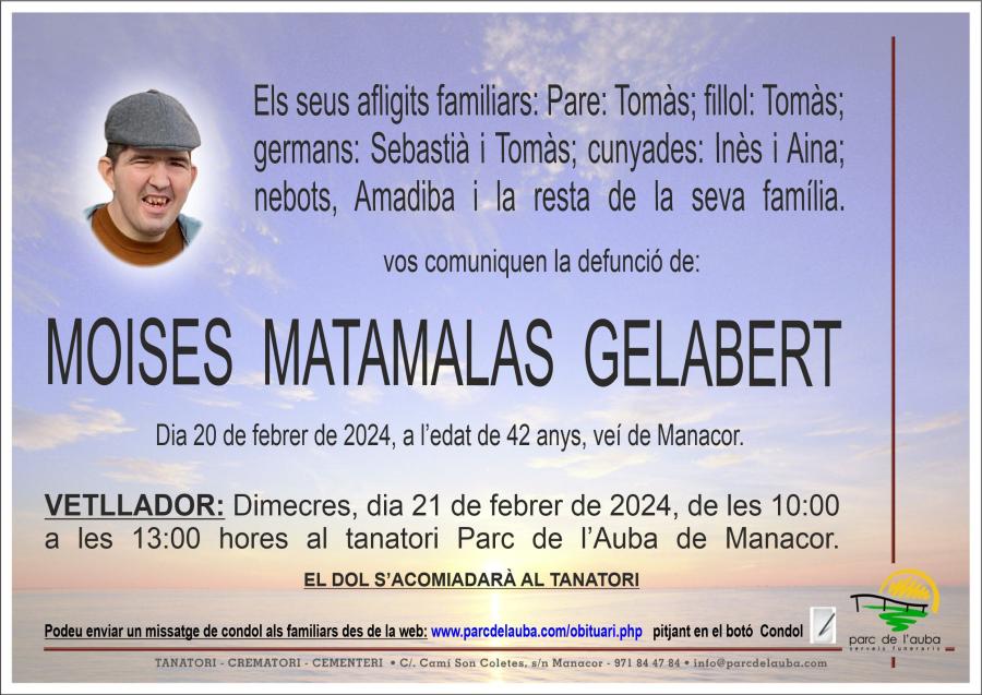 MOISES MATAMALAS GELABERT