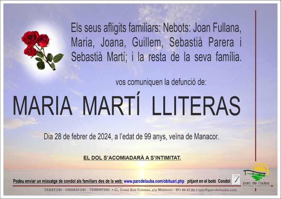 MARIA  MARTÍ LLITERAS