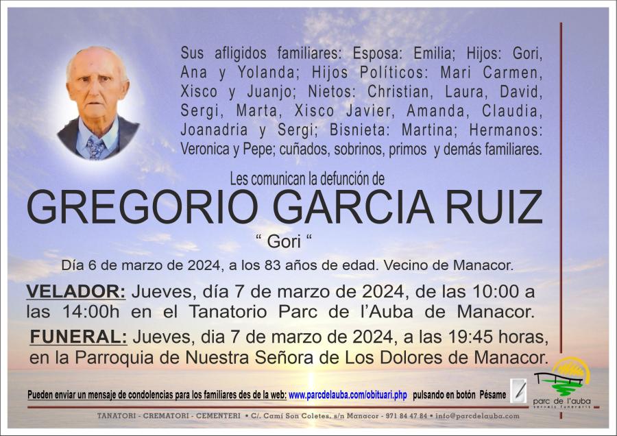 GREGORIO  GARCIA RUIZ