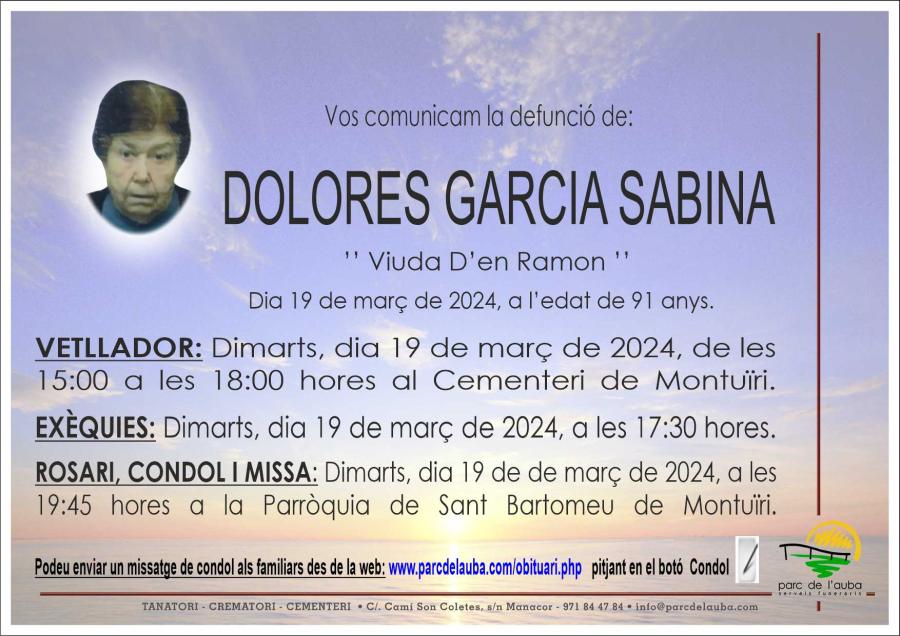 DOLORES GARCÍA SABINA