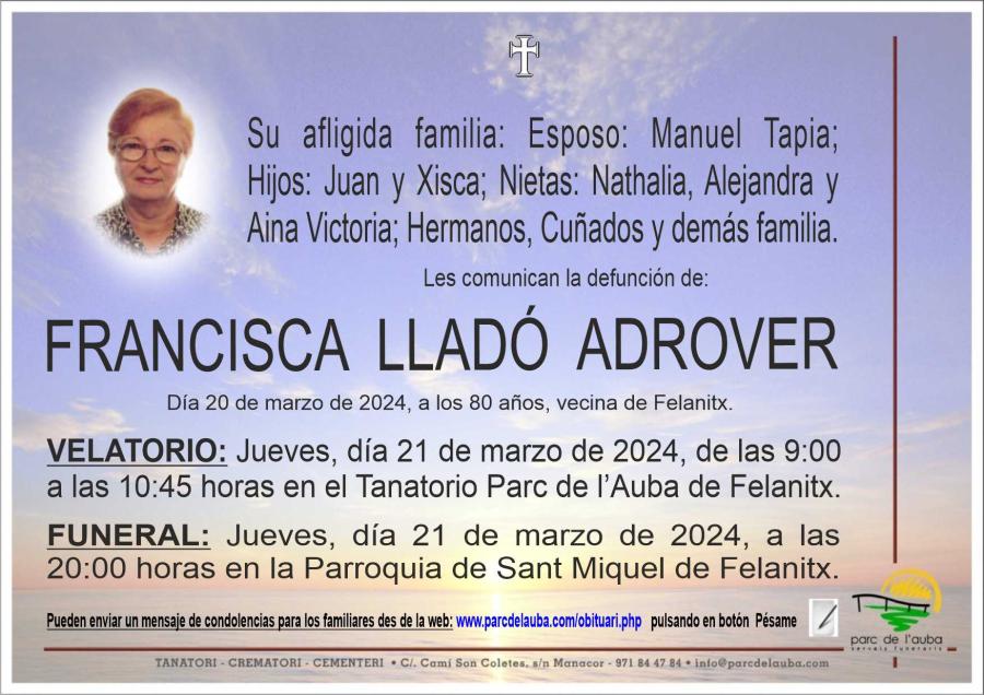 FRANCISCA  LLADÓ ADROVER