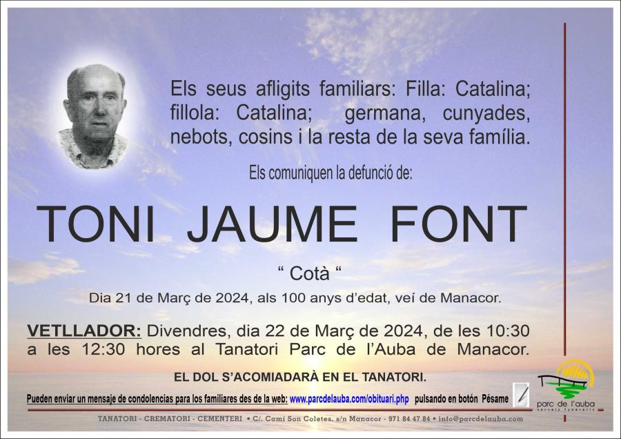 TONI JAUME FONT