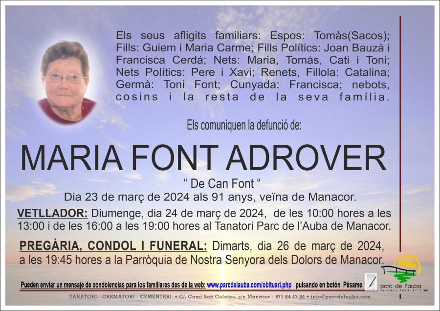 MARIA  FONT ADROVER
