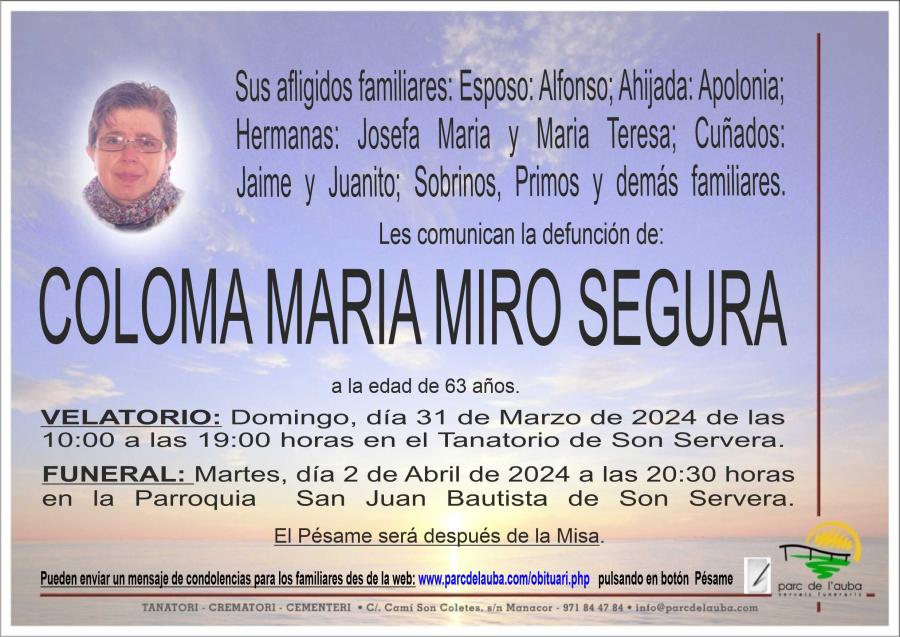 COLOMA MARIA MIRO SEGURA