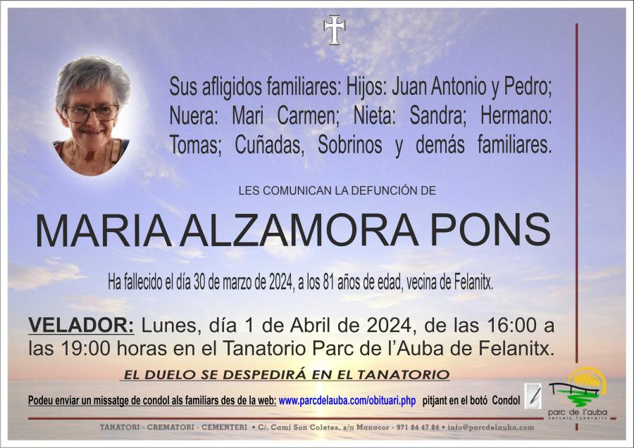 MARIA ALZAMORA PONS
