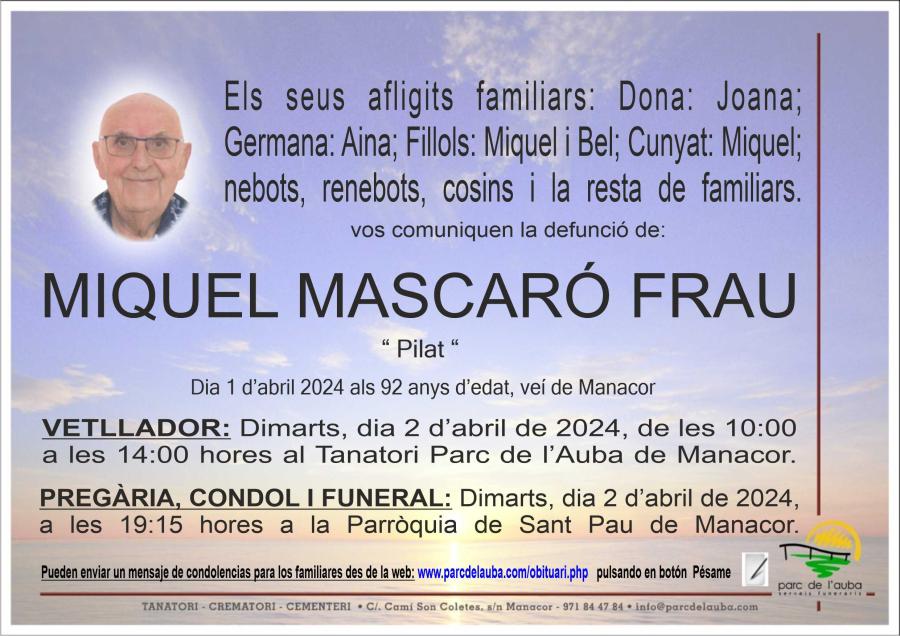 MIQUEL MASCARÓ FRAU