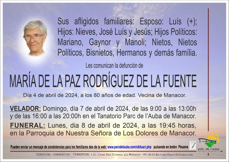 MARÍA DE LA PAZ RODRÍGUEZ DE LA FUENTE