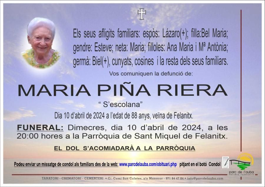 MARIA  PIÑA RIERA