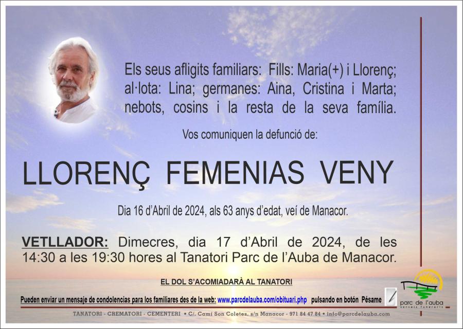 LLORENÇ FEMENIAS VENY
