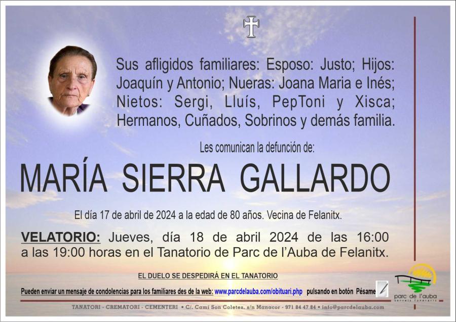 MARIA  SIERRA GALLARDO