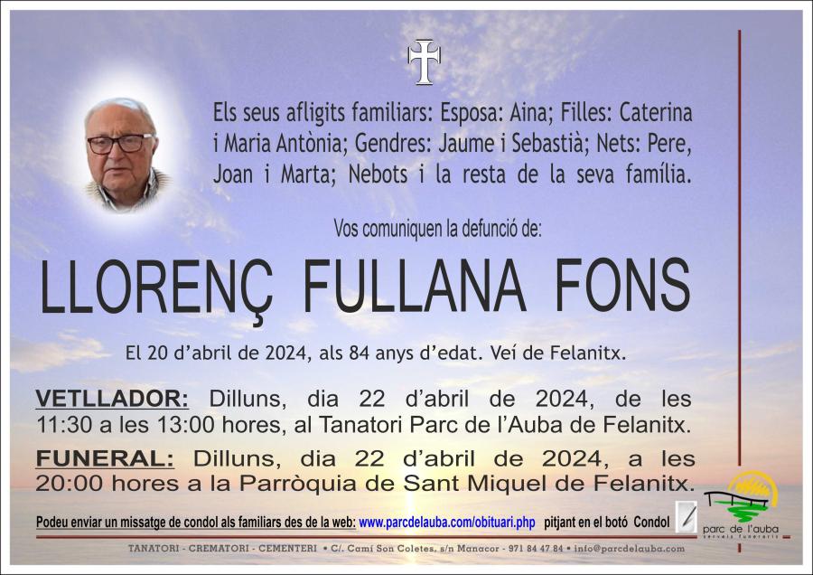 LLORENÇ FULLANA FONS