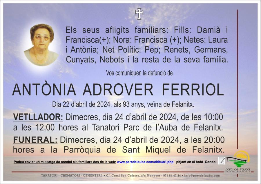 ANTONIA ADROVER FERRIOL