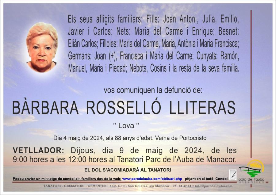 BÀRBARA ROSSELLÓ LLITERAS