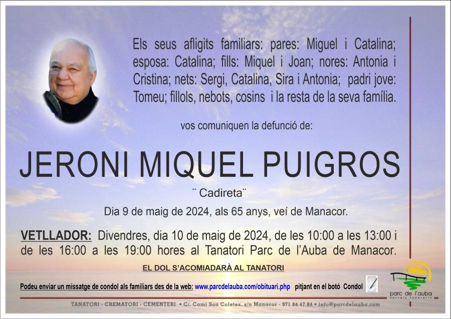 JERONI  MIQUEL PUIGROS