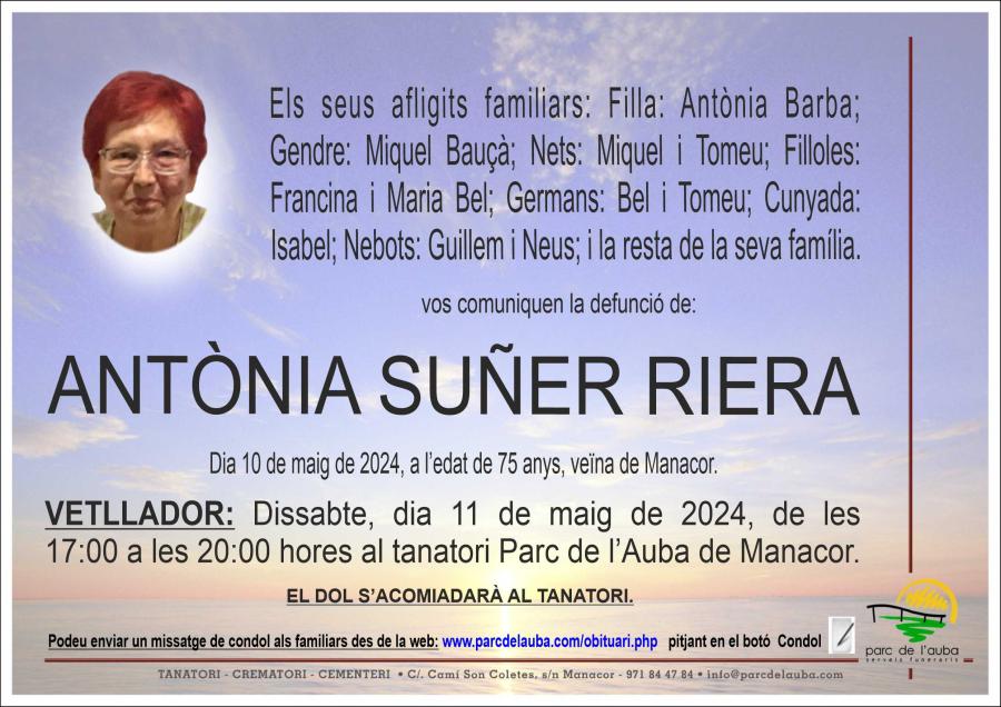 ANTÃ'NIA  SUÑER RIERA