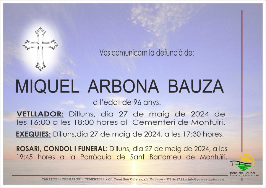 MIQUEL ARBONA BAUZA