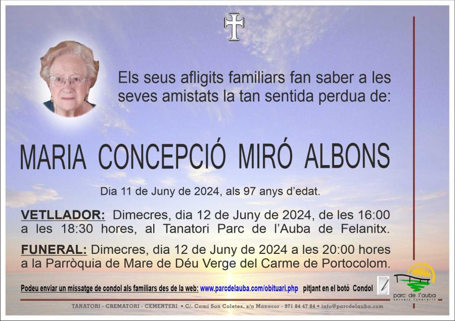 MARIA CONCEPCIÓ MIRÓ ALBONS