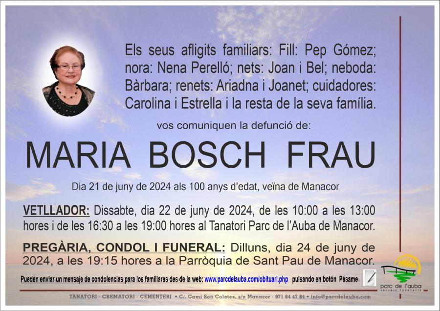 MARIA  BOSCH FRAU