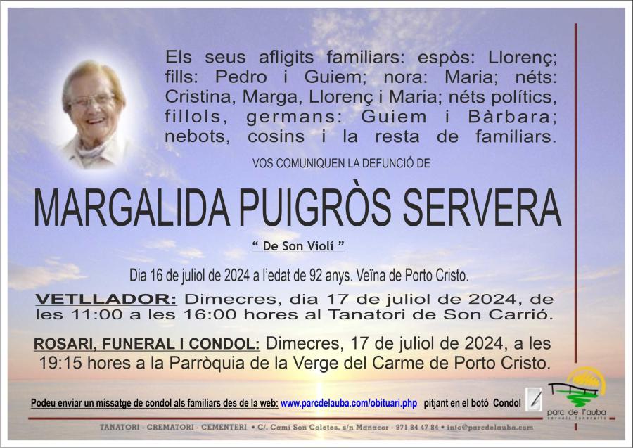 MARGALIDA PUIGRÃ'S SERVERA