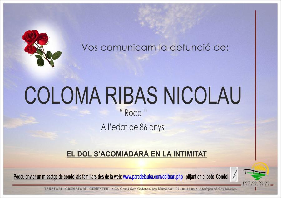 COLOMA  RIBAS NICOLAU