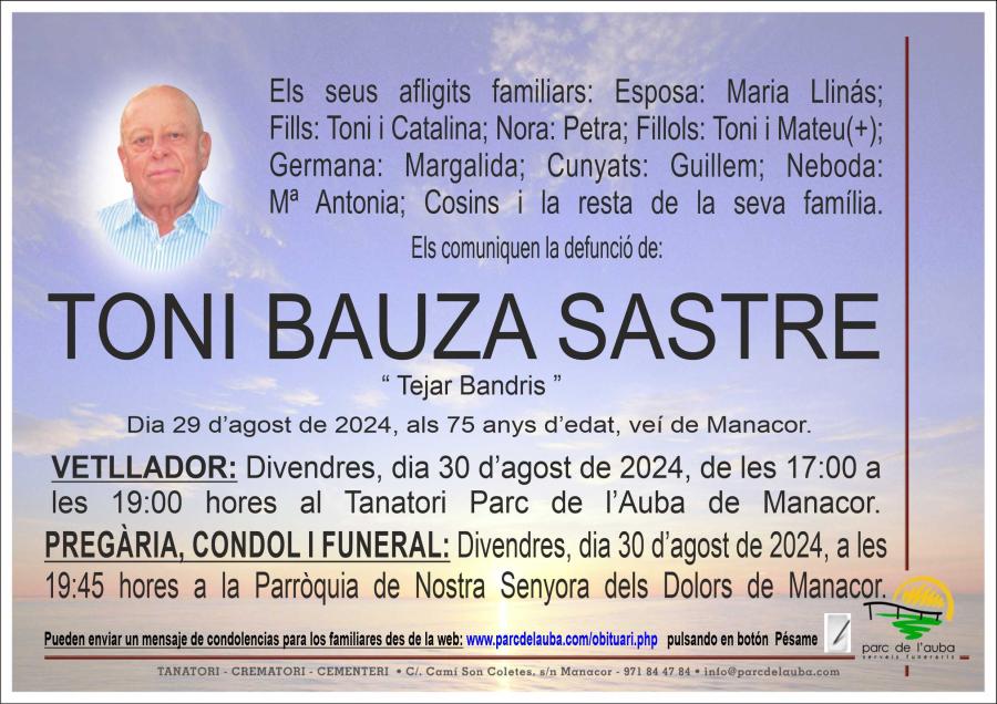 TONI BAUZA SASTRE