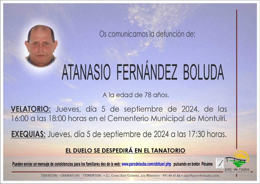 ATANASIO FERNÁNDEZ BOLUDA