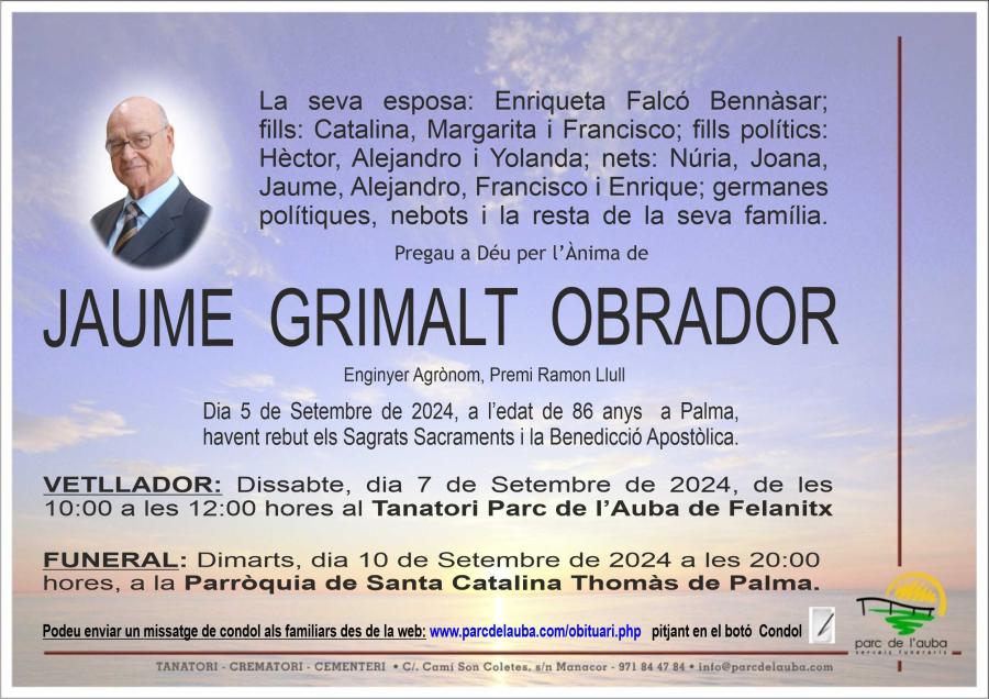 JAUME GRIMALT  OBRADOR