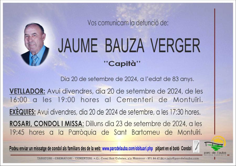 JAUME BAUZA  VERGER