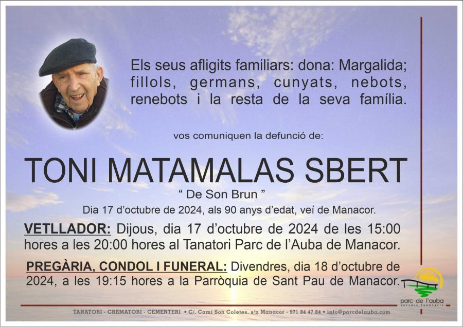 TONI MATAMALAS SBERT