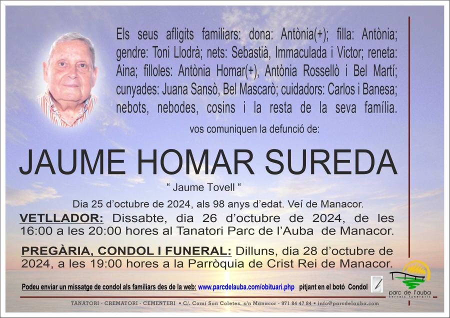 JAUME HOMAR SUREDA