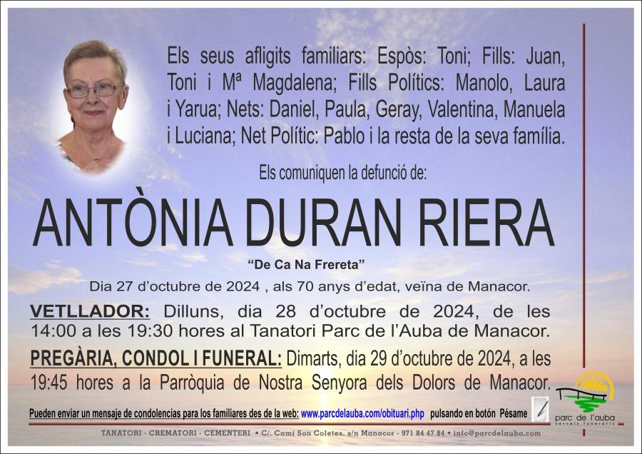 ANTÃ'NIA  DURAN RIERA