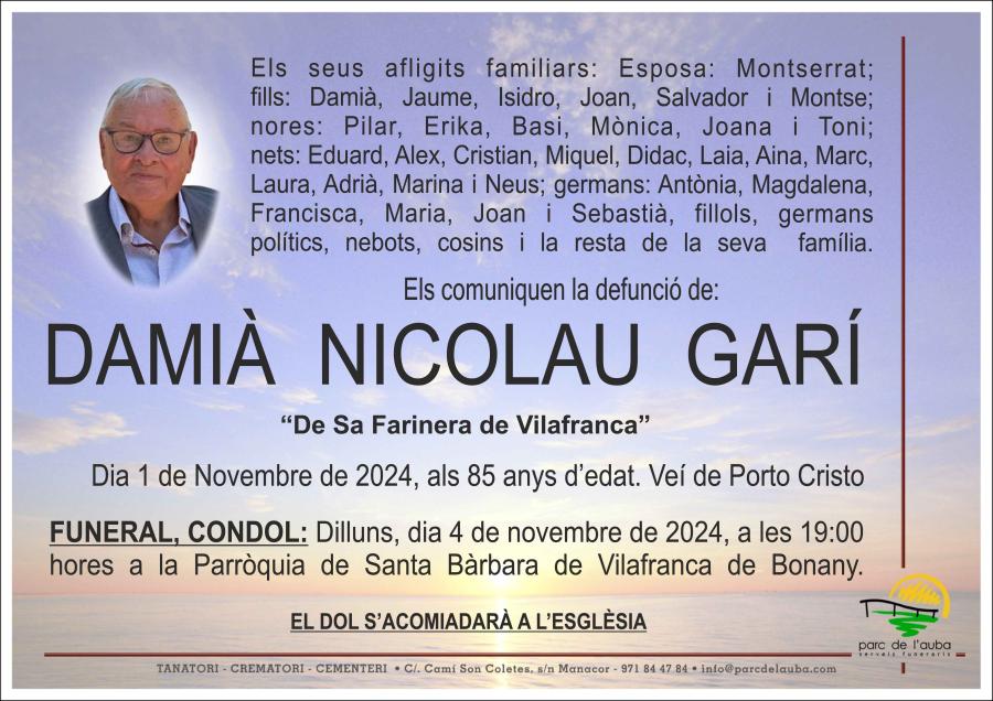 DAMIÀ NICOLAU  GARÍ