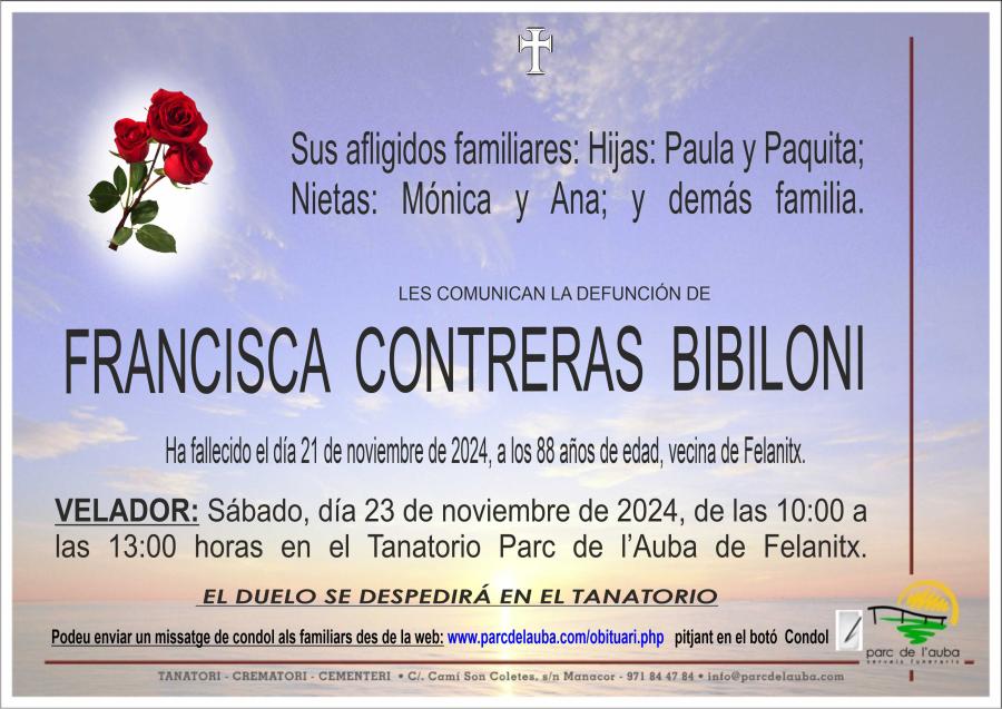 FRANCISCA CONTRERAS BIBILONI