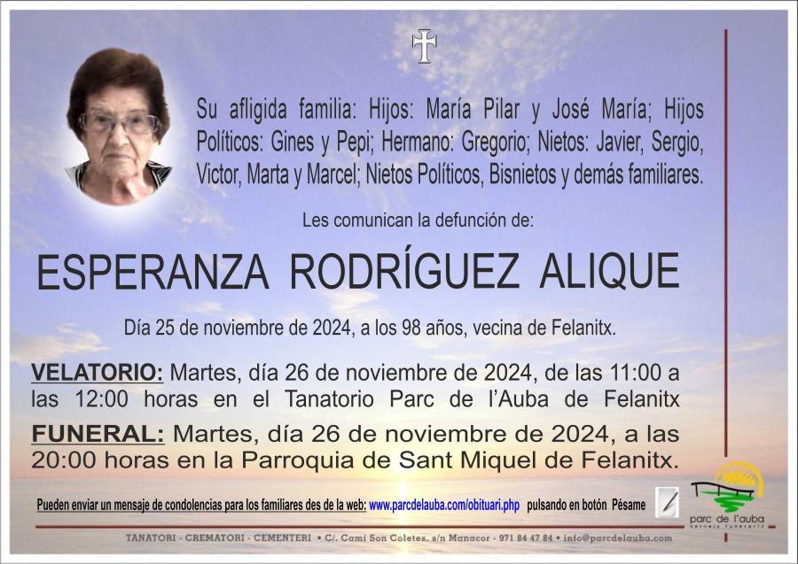 ESPERANZA RODRÍGUEZ ALIQUE