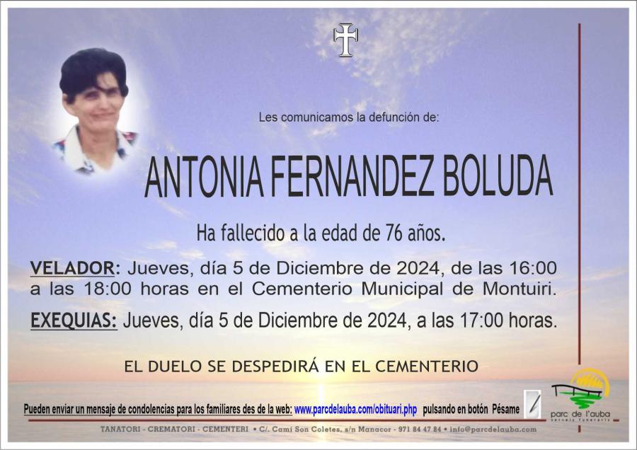 ANTONIA FERNANDEZ  BOLUDA