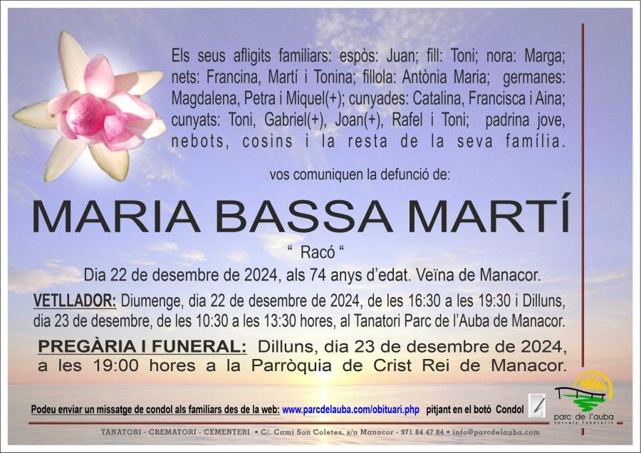 MARIA  BASSA MARTÍ