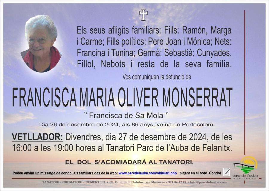 FRANCISCA  OLIVER MONSERRAT