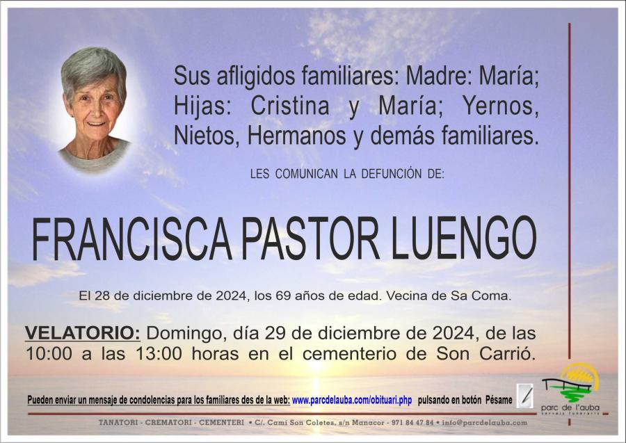 FRANCISCA  PASTOR LUENGO