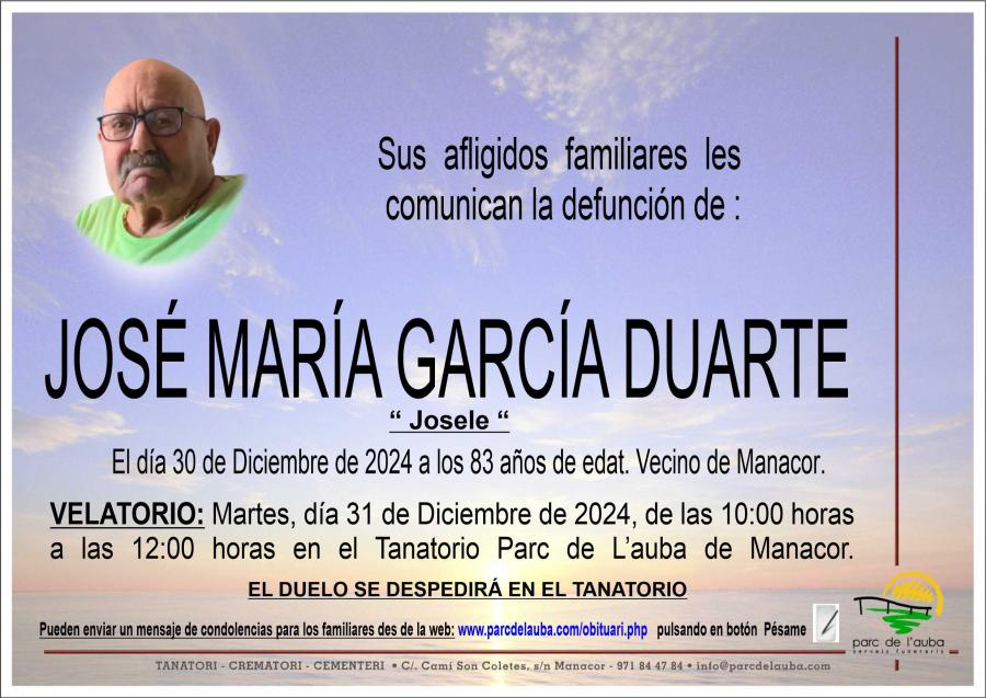 JOSÉ MARÍA GARCÍA DUARTE