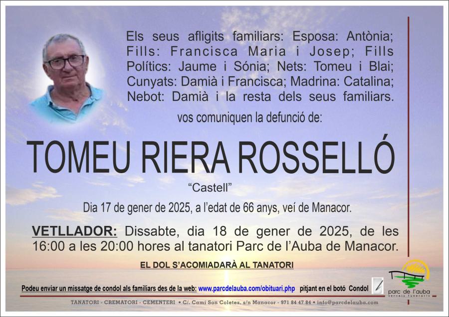 TOMEU RIERA ROSSELLO