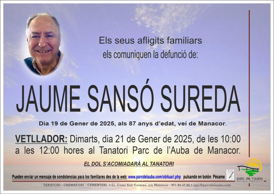JAUME SANSÓ SUREDA