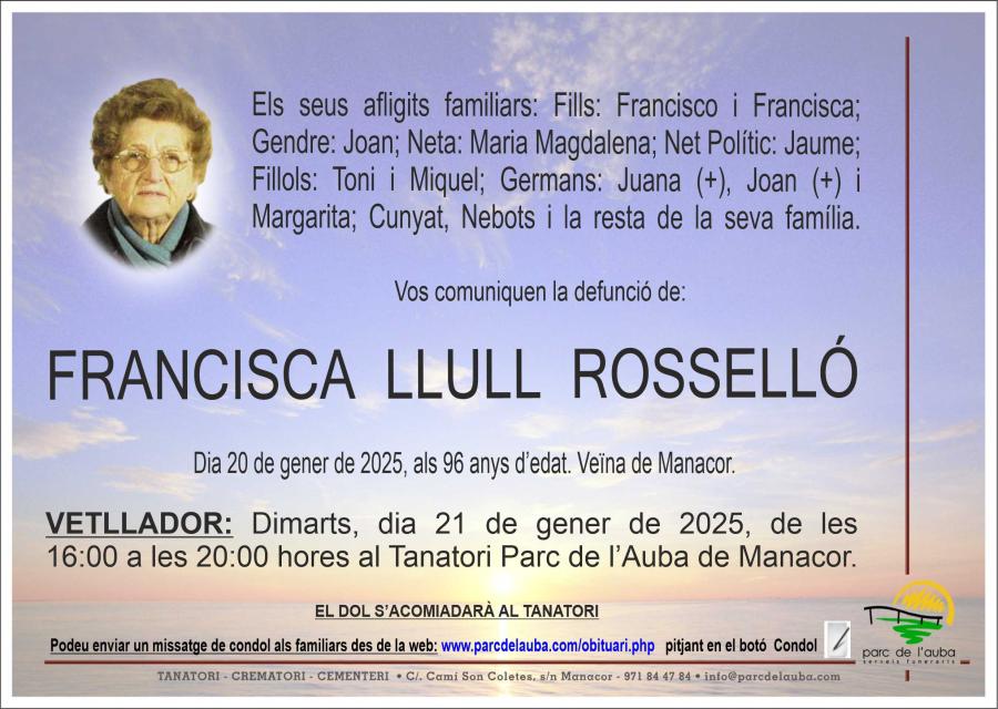 FRANCISCA  LLULL ROSSELLÓ