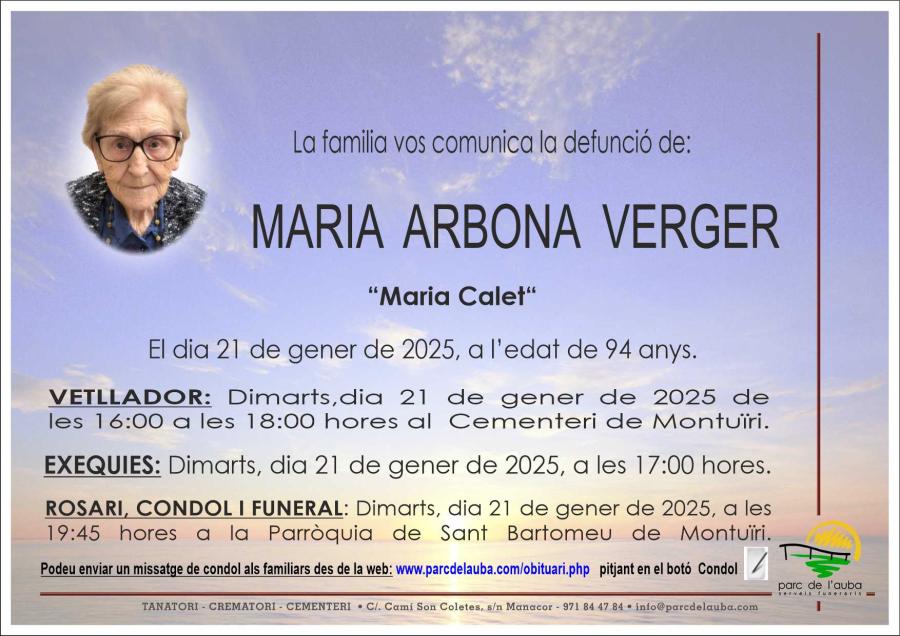MARIA  ARBONA VERGER