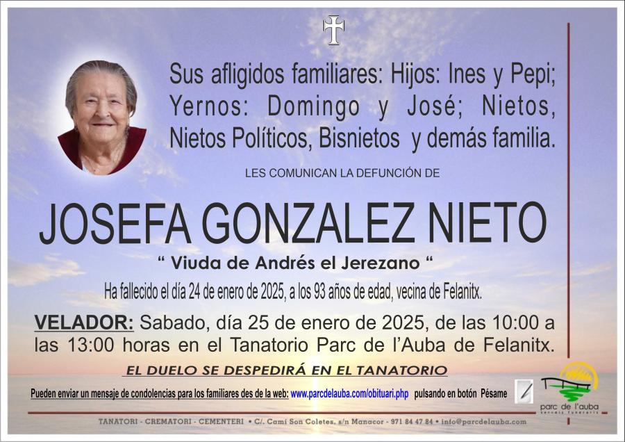 JOSEFA GONZALEZ NIETO