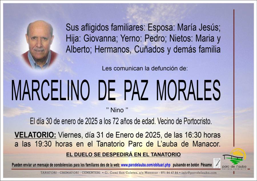 MARCELINO DE PAZ MORALES