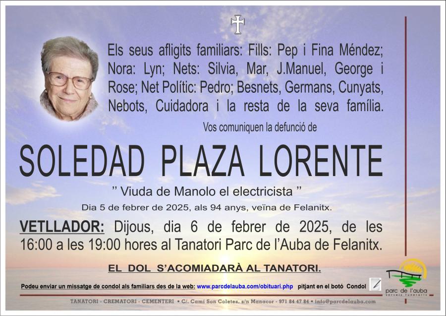 SOLEDAD PLAZA LORENTE